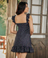 Bustier Gathered Mini Printed Dress